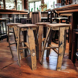 Bar Stools Made From Oak Whiskey Barrel Bar Stools | THE HATCH
