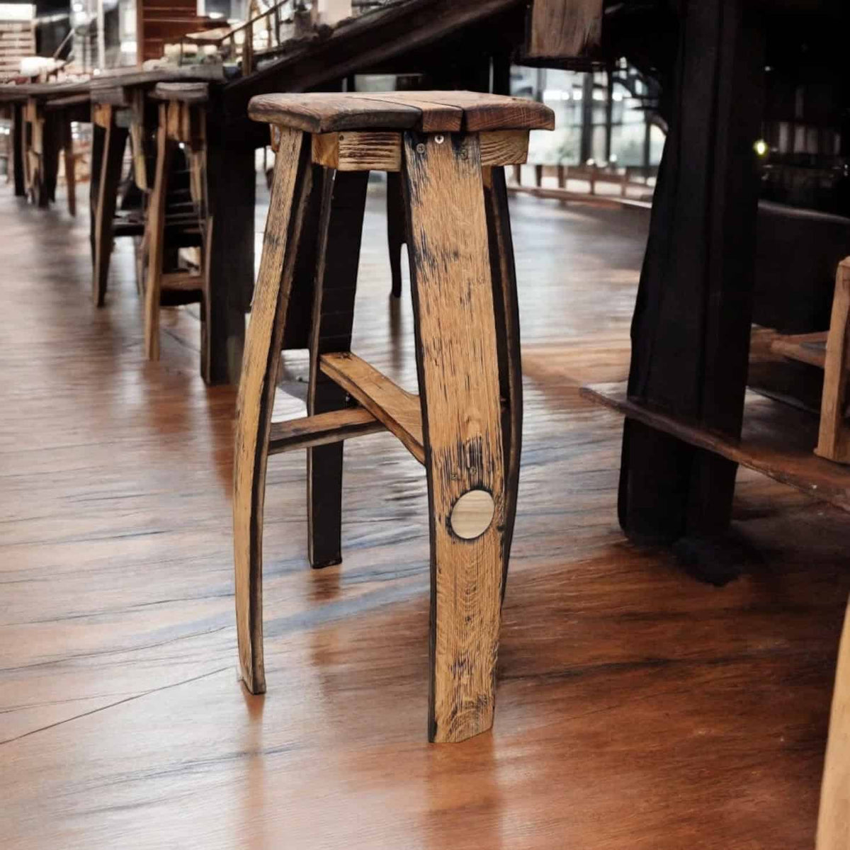 Bar Stools Made From Oak Whiskey Barrel Bar Stools | THE HATCH