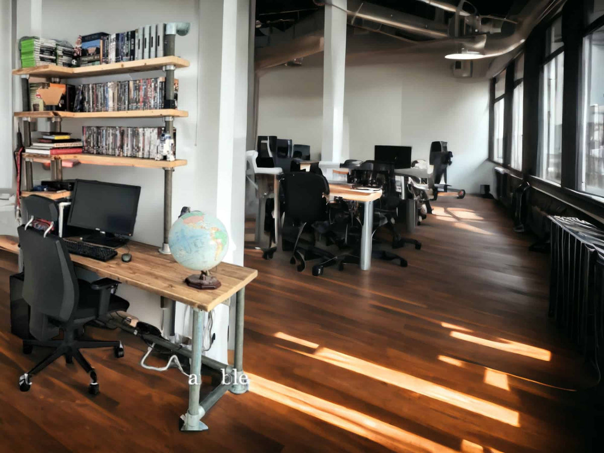 integrated Office Desk and shelves