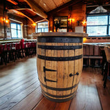 Oak Whiskey Barrel Cabinet With Tabletop**** Barrel Storage Unit With Door – THE WHATMORE