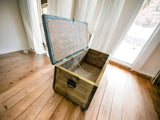 Wooden Ottoman Seat | Reclaimed Seat & Storage with Foam Cushion – Handcrafted – Game Table Seating | THE EMPIRE