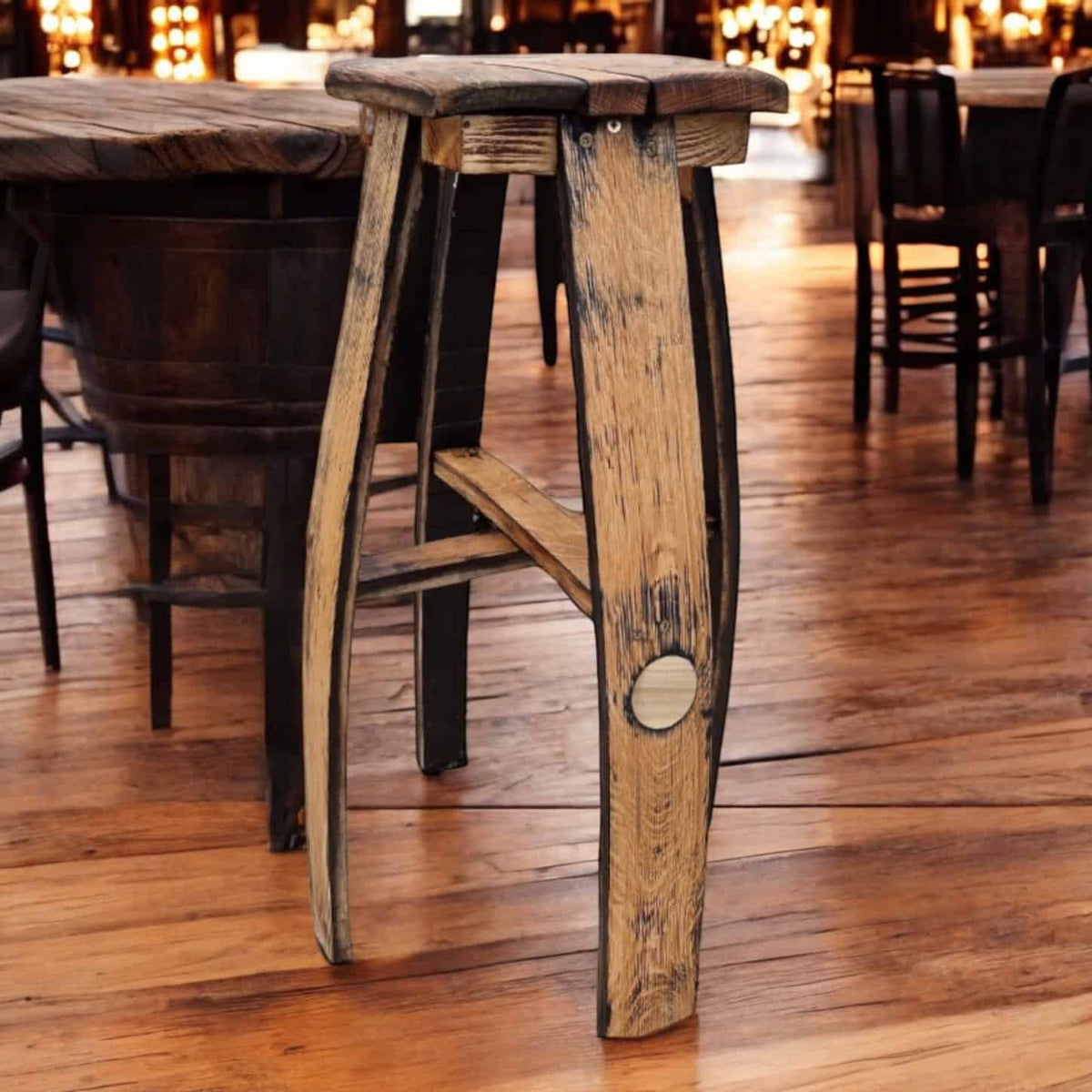 Bar Stools Made From Oak Whiskey Barrel Bar Stools | THE HATCH