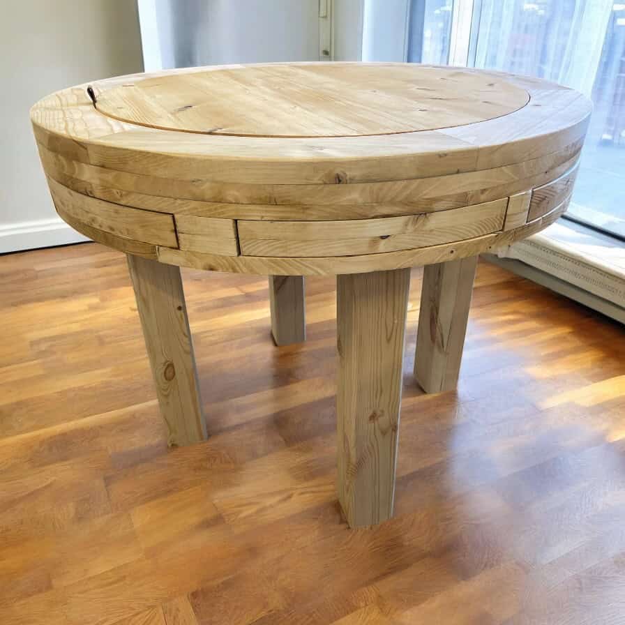 Circular Gaming Table | D&D Pathfinder | Round Gaming Table | Reclaimed Scaffold Boards | THE HALO
