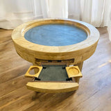 Circular Gaming Table | D&D Pathfinder | Round Gaming Table | Reclaimed Scaffold Boards | THE HALO