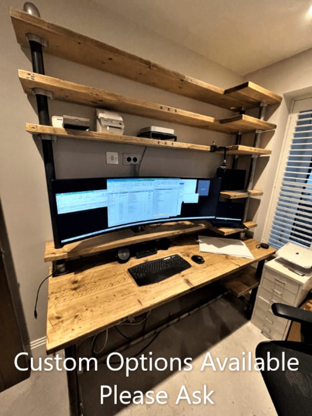 Integrated Office Desk and Shelves | THE MANHATTAN
