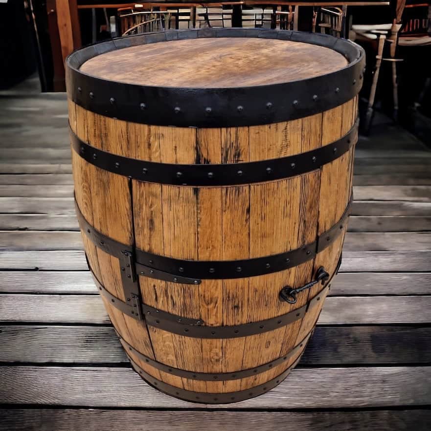 Oak Whiskey Barrel Cupboard**** Barrel Storage Unit With Door – THE COSTELLO