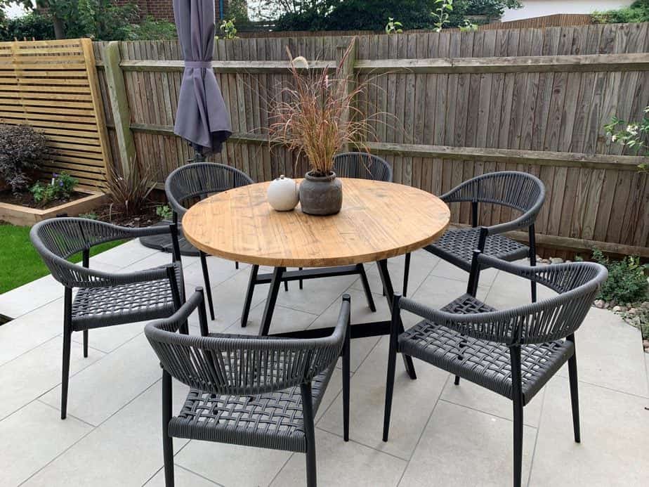 wooden garden table