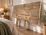 The Southville reclaimed wood headboard in a bedroom