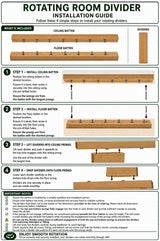 Rotating room divider installation guide, portrait layout