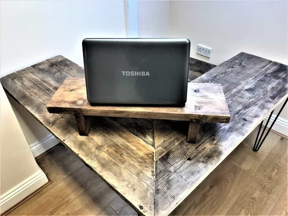 reclaimed wood laptop stand
