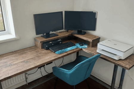 industrial corner desk